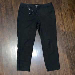 Black and white polka dot dress pants